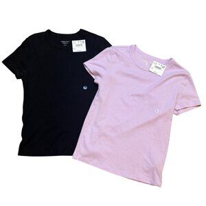 American Eagle Black & Purple Baby Tees M NWT